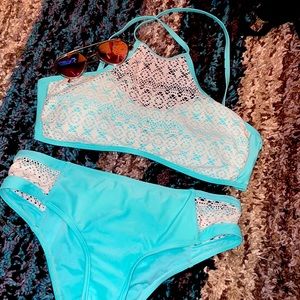 teal swim suit ~ medium